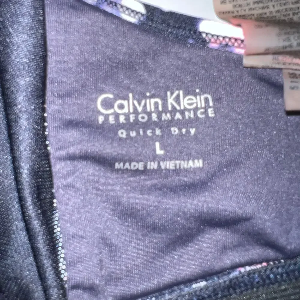 Calvin Klein Womens Size‎ Large Racerback Mesh performance Exercise Bra/Top